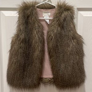Crewcut faux fur vest for girls